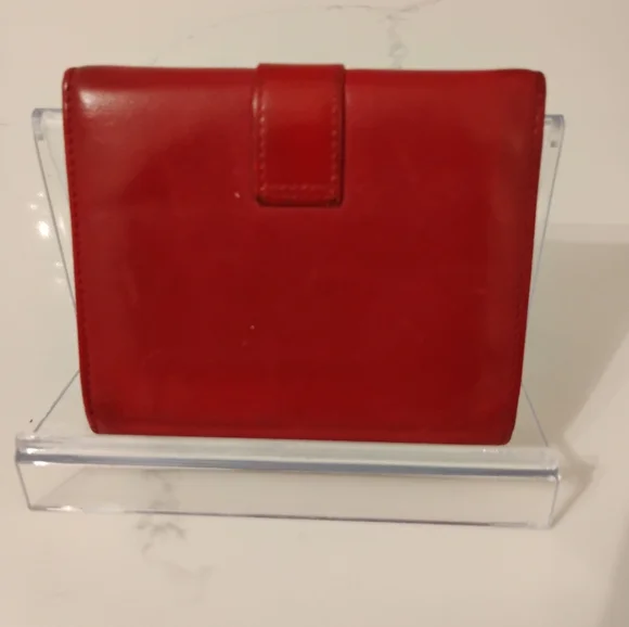 EUC Yves Saint Laurent Wallet - Red Leather Compact - Picture 3 of 10